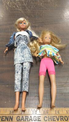1970s Mattel Barbie Little Sister Denim Outfit Pink Short Blonde