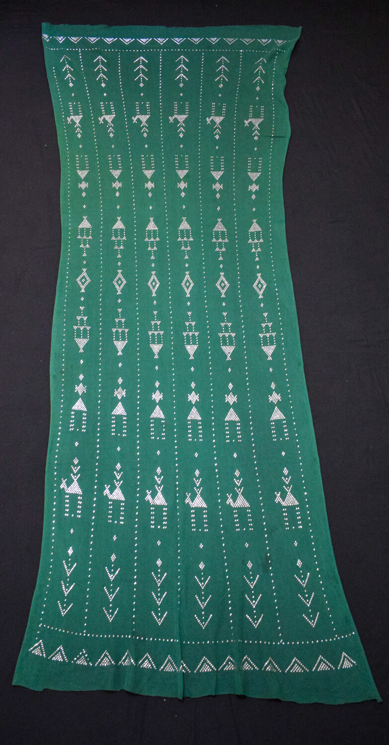 Verde Egipcio Assuit Plata Metal / red Tul Tela Wrap Chal Bufanda