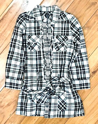 The Childrens Place NWOT plaid girl shirt dress flannel 5