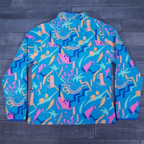 CHUBBIES The Apres Party 1/4 Zip Fleece Sweater Jacket Mens Size 2XL Blue Pink image 2