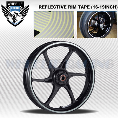 SILVER REFLECTIVE RIM TAPE WHEEL STRIPE MOTO BIKE