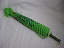 vintage parasol umbrella 32" diameter folding Chinese Asian 