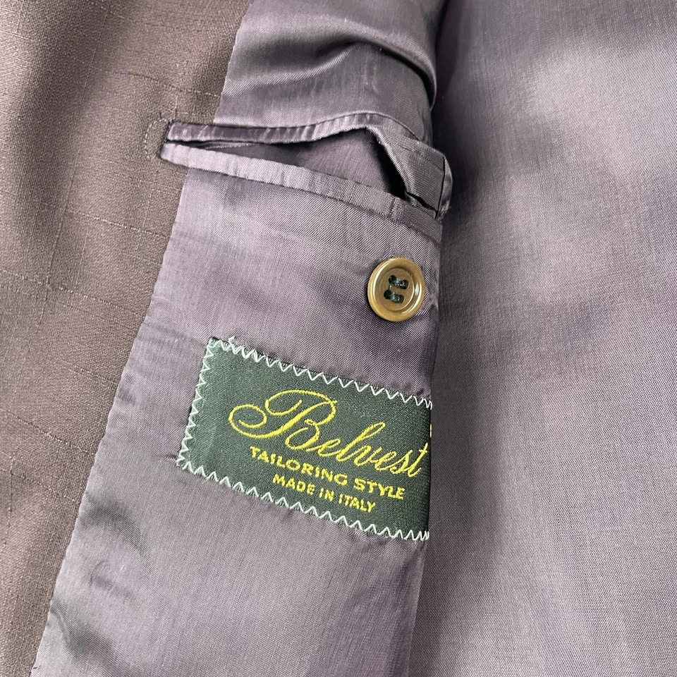 Blazer Belvest Borgoña Tejido Super 100s Lana Hombre Talla 40R Nuevo con Etiquetas Foto 4 de 4