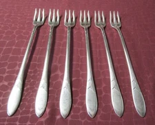 LADY HAMILTON 6 Shrimp Cocktail Forks 1932 Silverplate No Monograms         gbr