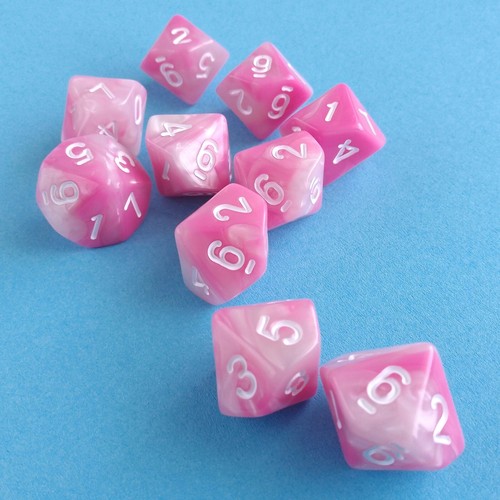 RPG Dice D10s Set of 10 Polyhedral Dice WoD Unisystem Role Playing Games TTRPG - Picture 15 of 49