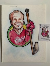 Kirk Maltby Detroit Red Wings Heroes of Deck Original Art Sketch Caricature 1/1