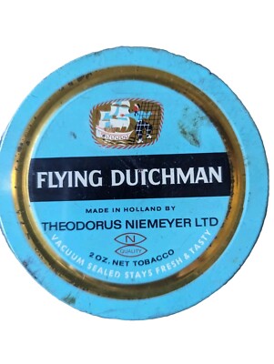 Flying Tichman Circular Blue Empty Tobacco Tin
