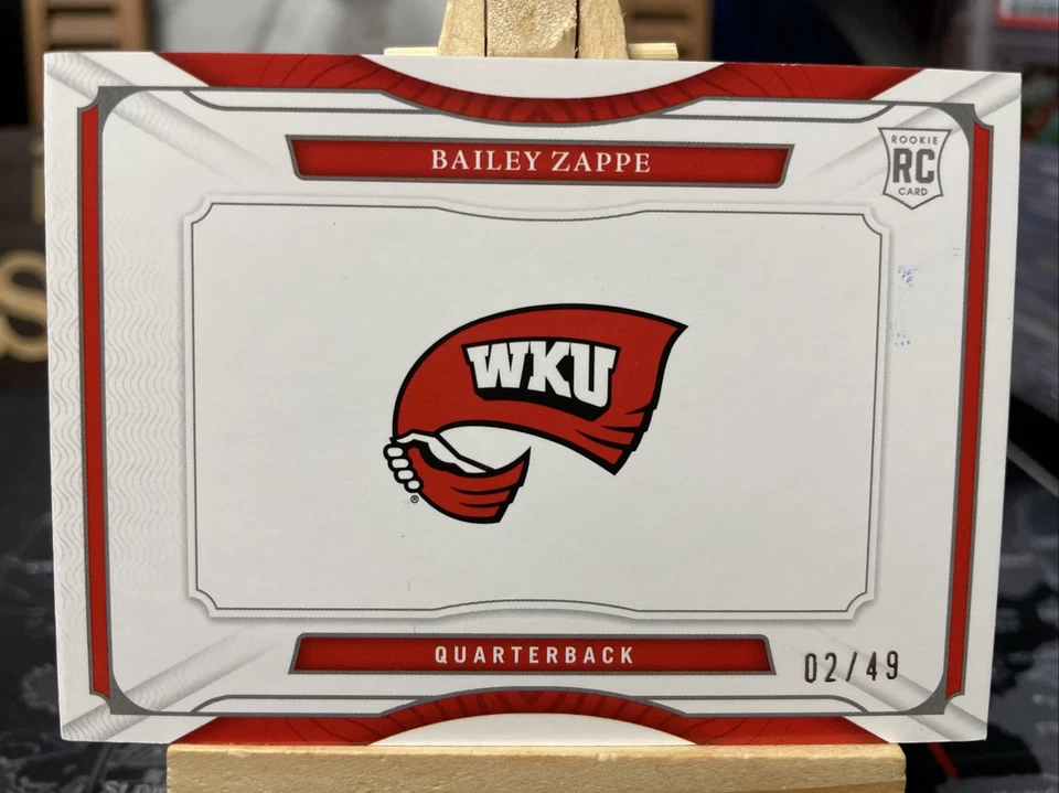 2022 National Treasures Bailey Zappe Gold Rookie Jersey Auto Booklet #2/49 T871 - Image 4 of 4