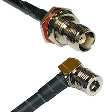 RFC240 TNC FEMALE BULKHEAD to QMA MALE ANGLE Coax RF Cable USA-Ship Lot