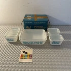 Boxes VTG Pyrex Amish Butterprint Refrigerator Set 501 502 503 + Lids Turquoise