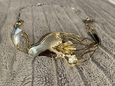 Joseph Boris Brutalist Mixed Metal Chain Belt Hammered Brass Chunky Vintage