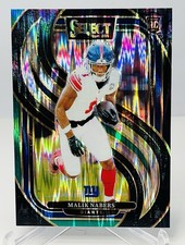 2024 Panini Select Premier Level Malik Nabers #116 Black & Green Shock RC Prizm