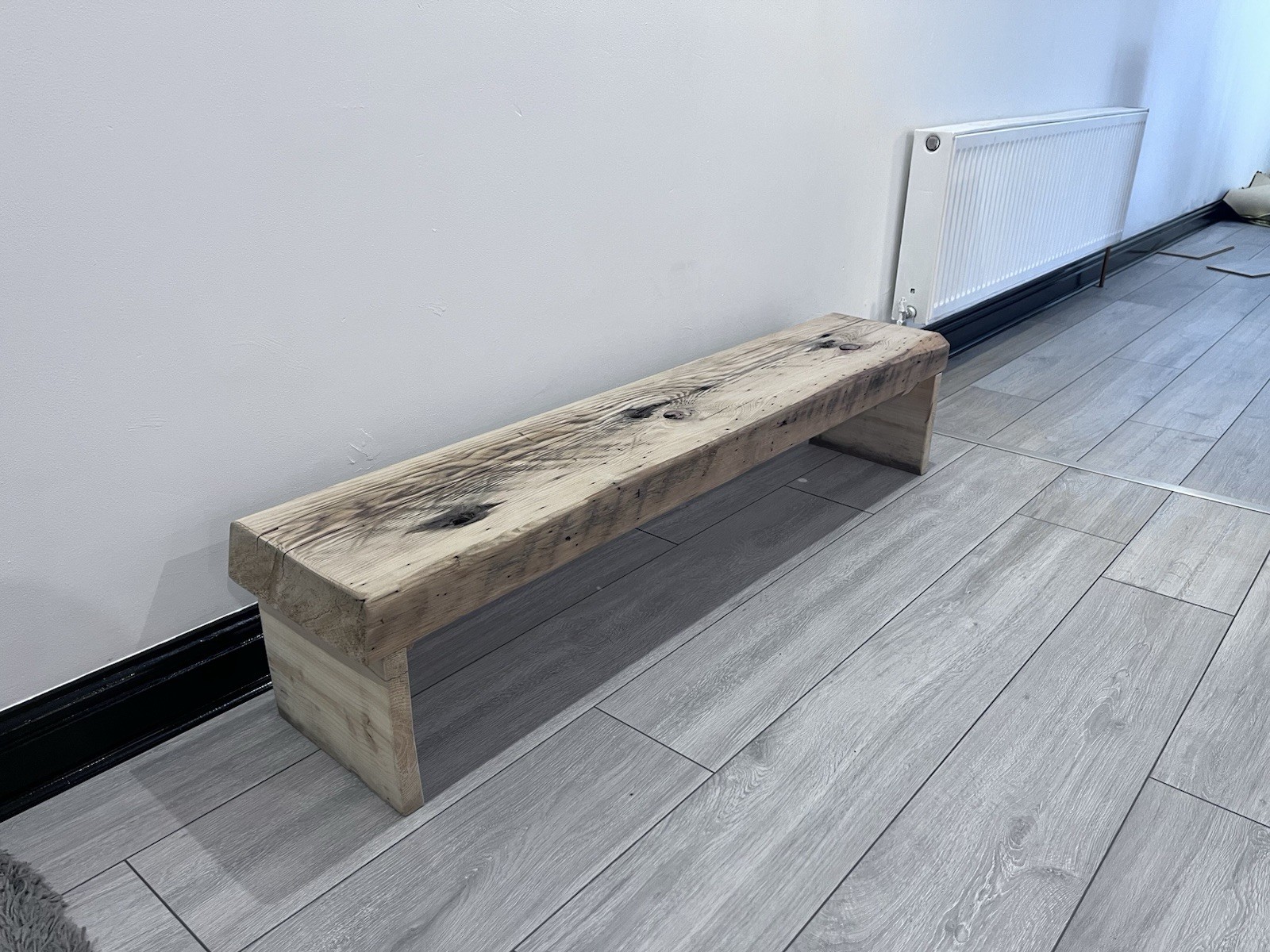 Solid Oak Beam Bench Foot Stool