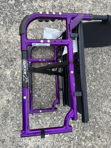 Quickie 2 Folding Manual wheelchair Frame 16” Wide X 18” Deep - Purple - Picture 13 of 24