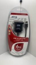 Ativa USB to Parallel Printer Cable 6ft Adapter Cable. Sealed. M24