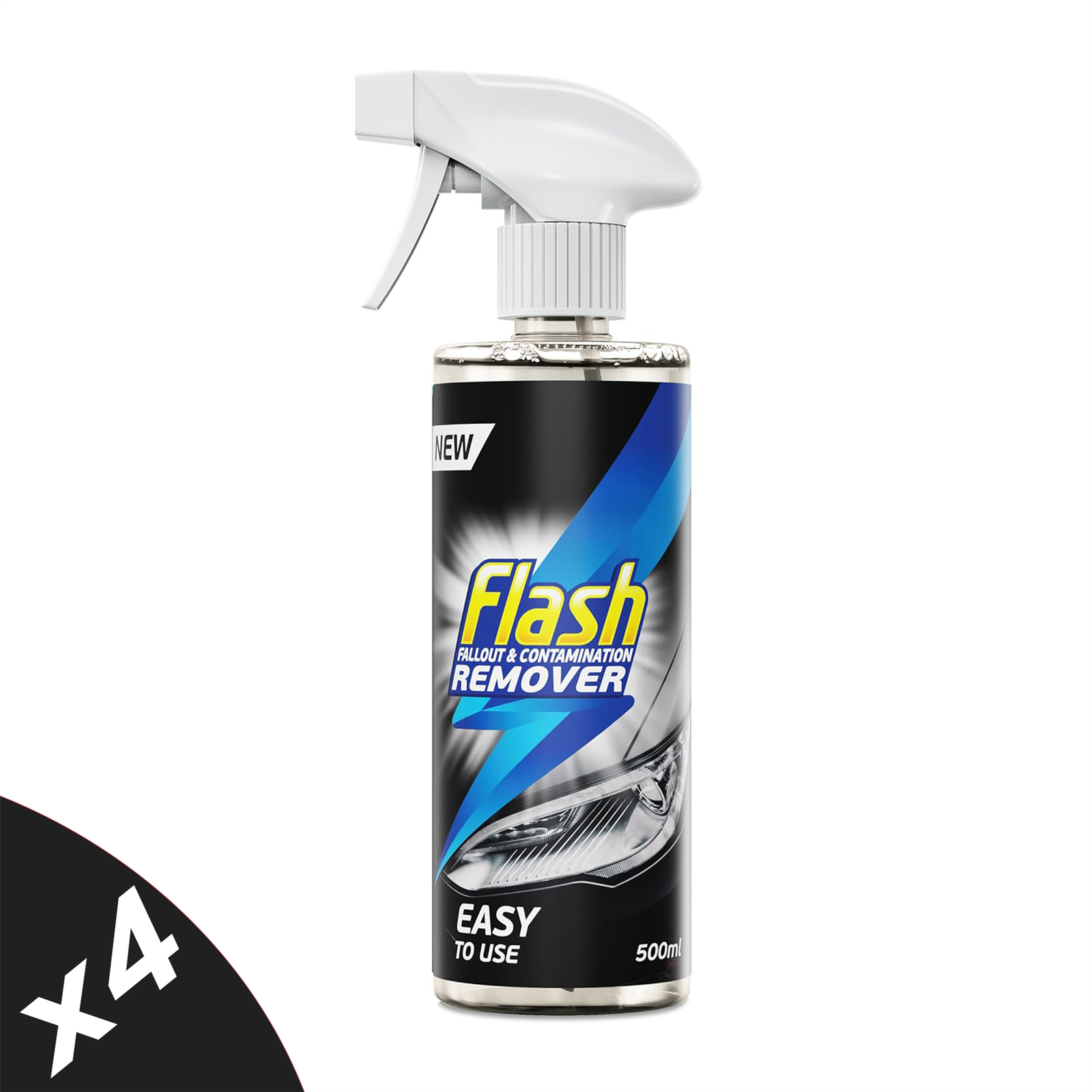 FLASH Fallout Remover 4x500ml Removes Iron & Contamination from Wheels & Paint