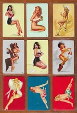 9 Vintage mixed  Pinup Playing Cards Mint-Near Mint Ballantyne Vargas McPherson