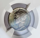 1916 Mercury Silver Dime - Green and Blue Toned - NGC UNC Details - Beautiful