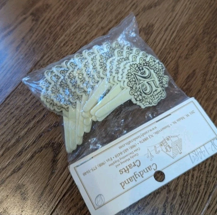 TOPPER PASTEL 25 Aniversario Cuocake Cake Picks Plateado Foto 2 de 4