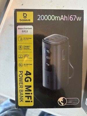 Baseus EnerGeek GX11 4G MiFi WiFi Power Bank 20000mAh 67W USB
