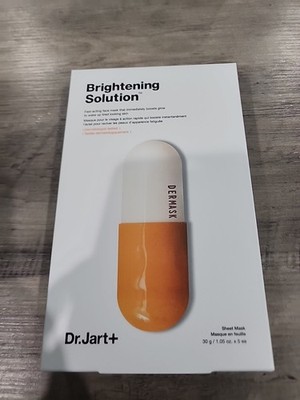 Dr. Jart + Brightening Solution Sheet Mask Set Of 5 Dermask Micro Jet NIB 5/2027