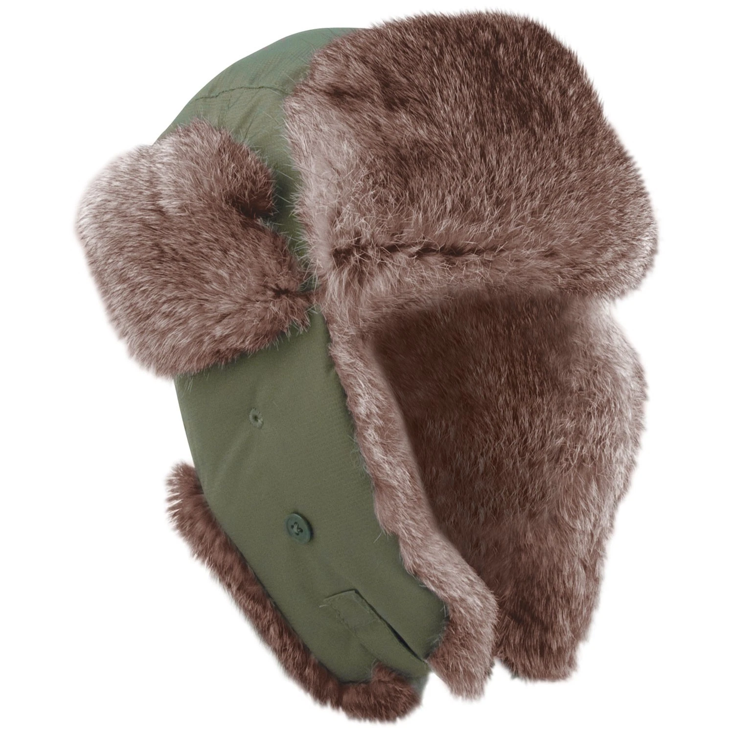 Rothco Fur Flyers Hat Olive Drab Water Resistant Synthetic Fur Flyers Hat 9860