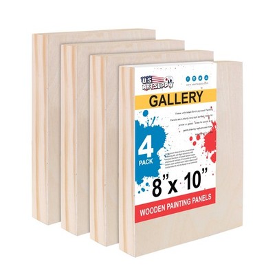 8'' x 10'' Gallery 1-1/2'' Profile Depth Artist Wood Pouring Panel Boards Pack of 4