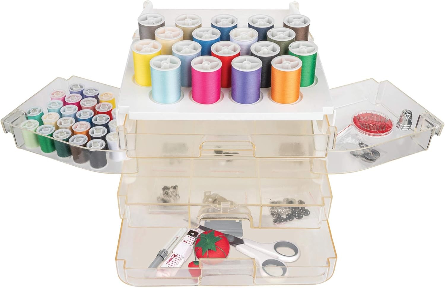 224 Piece - Sewing Kit & Craft Organizer - Sewing Case ... Singer Sew-It-Goes