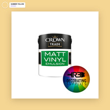 Crown Trade Interior Wall Paint - SUMMER YELLOW - Tinted Emulsion