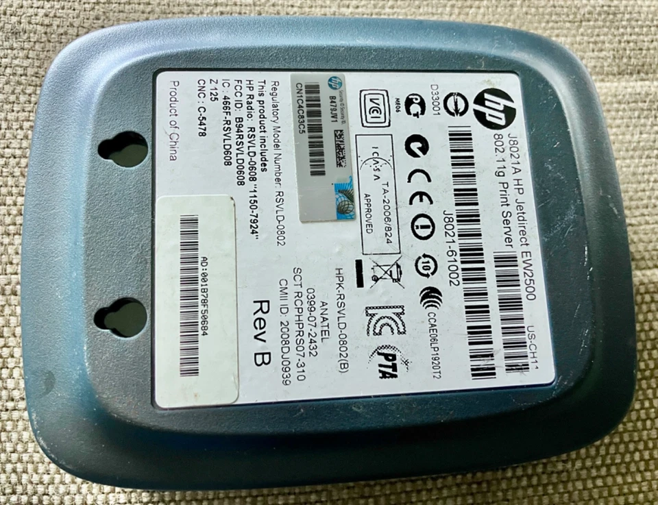 HP EW2500 JetDirect 802.11g Print Server J8021A - No Power Cord - Image 2 of 2