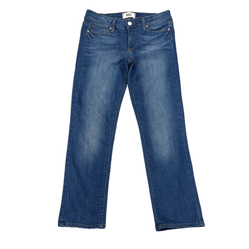 Paige Kylie Crop Jeans Womens Size 27 Blue Denim Stretch Low Rise Straight Leg