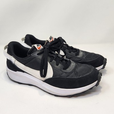 Nike Waffle Debut Black White Sneakers Athletic Shoes Women Size 9 Suede Nylon