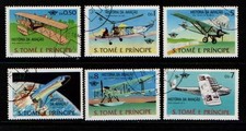 Sao Tome and Principe 1979 Aviation History Aircraft Planes Mi 592-97 Used