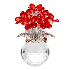 Crystal Red Flower Decoration Glass Flowers Gifts for Women Girl Red Flower 02