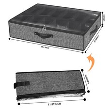 Foldable Shoe Storage Box Under Bed with Transparent Window and Organizer