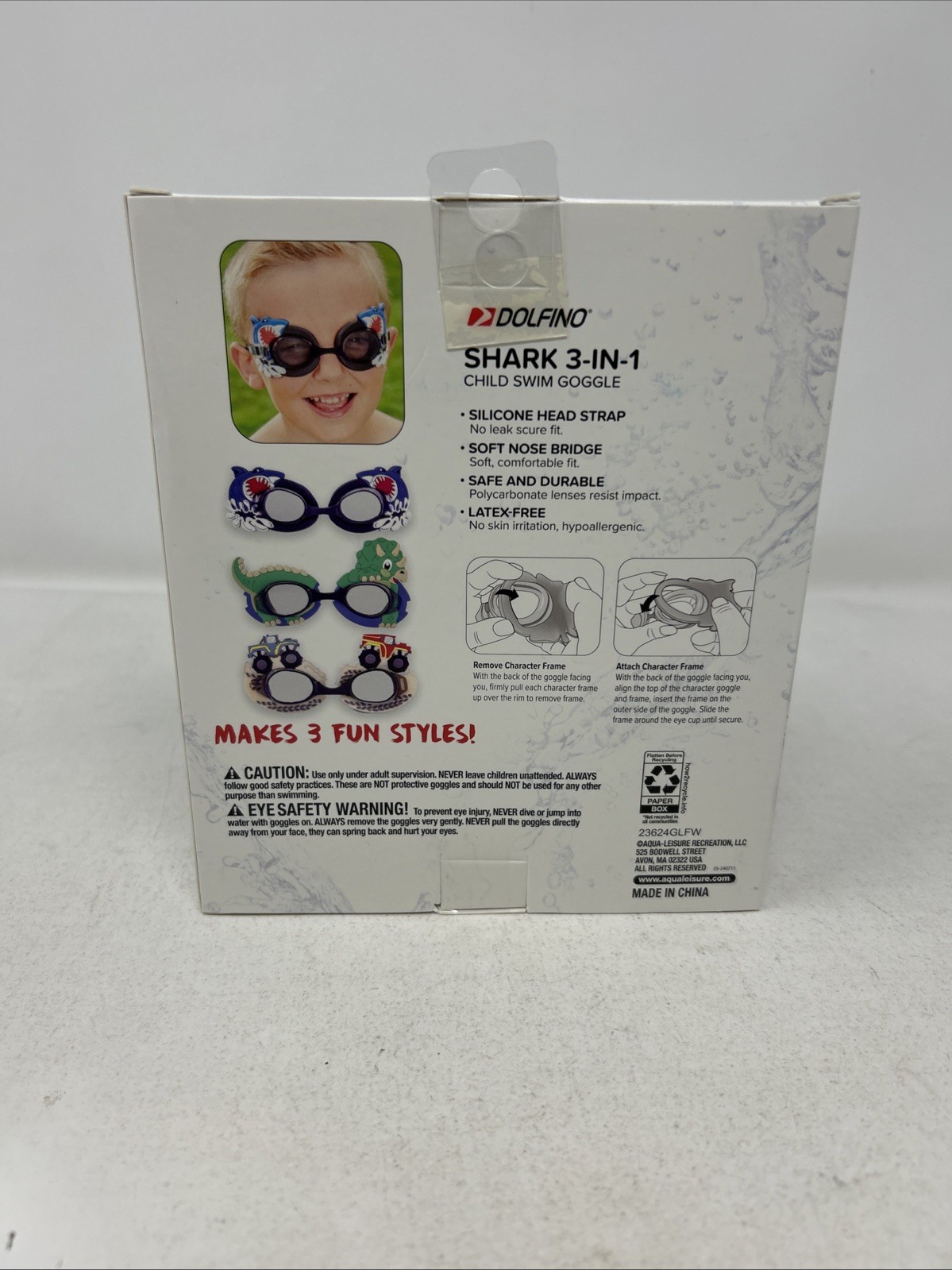 Dolfino 3-in-1 Swim Goggles Set  Sharks, Dino, & Trucks  Kids Unisex Multi ZA1