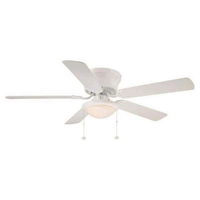 Hampton Bay Hugger 52 in. LED Indoor White Ceiling Fan with Light Kit