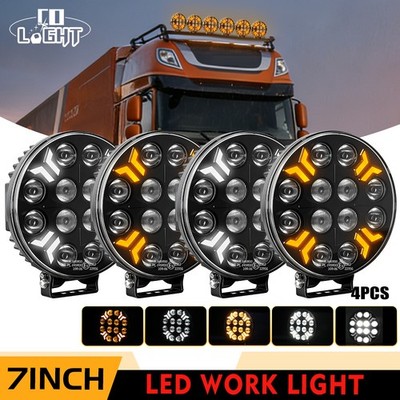 4X 7 Zoll LED Work Light Bar Arbeitsscheinwerfer Auto Offroad LKW Lichtbalken