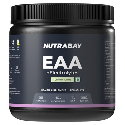Nutrabay Pro EAA with Electrolytes Lemon Lime 250g Powder 25 Servings