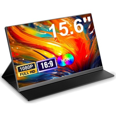 15.6 Zoll Full HD Tragbarer Monitor IPS Lautsprecher Slim HDMI USB-C