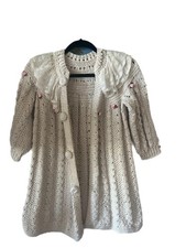 Vintage CottageCore Y2K Prairie Lace Rosettes Chunky Sweater