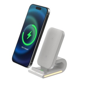 Chargeur sans fil pour iphones 15W Chargement rapide 2 en 1 Tenez-vous debout avec la lumière tactile