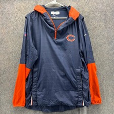 Khalil Herbert Chicago Bears Jacket Men Large Blue Issued Nike Windbreaker