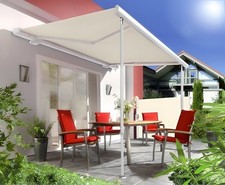 Primrose Awnings Metal 1.7m to 2.9m White Round Support Pole Kit for Awning