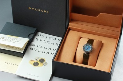 [Exc + 5 Box] BVLGARI B.zero1 BZ22S 12P Diamant Blau 22mm Quarzuhr JAPAN