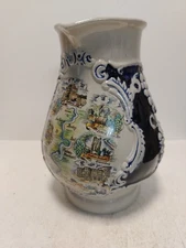 Westerwald German Salt Glaze Pitcher 1L Mosel River Map Wine Jug West Germany