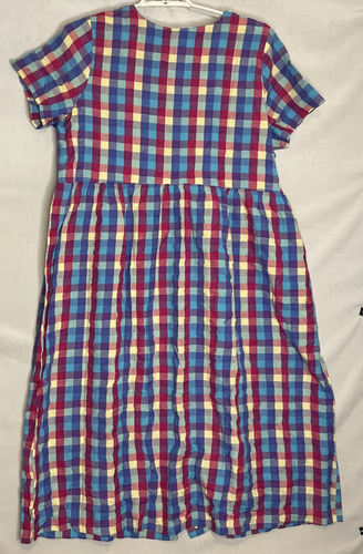 Only Necessities Dress Lounge Plaid Kaftan Pockets 100% Cotton Muu Muu Plus 1X - 第 3/14 張圖片