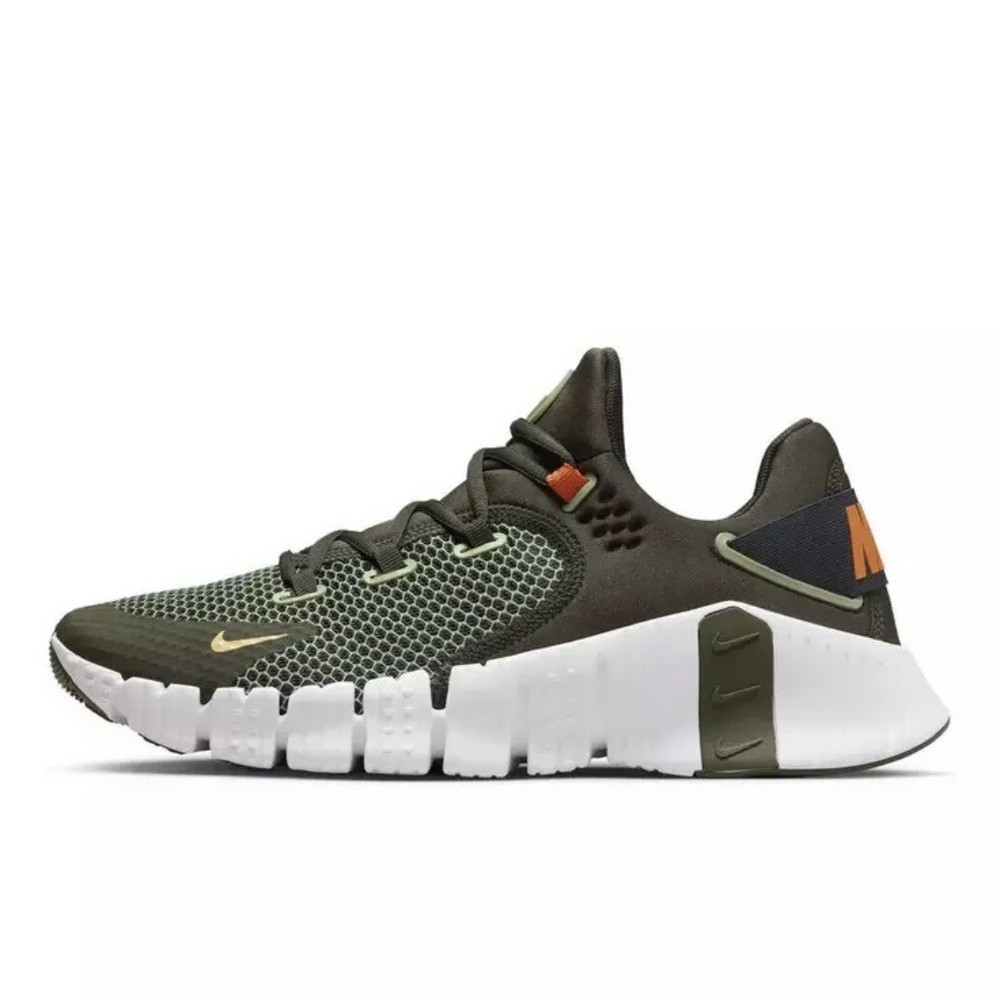 Nike Free Metcon 4 Cargo Khaki Safety Orange CT3886-301 Crossfit Gym Mens 10