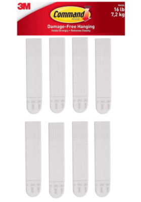 3M Command Strips- 4 Pairs (8 Strips) 16 lbs    Buy 2 Get 1 Free     