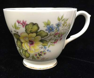 Teacup Duchess Bone China  Rhona Flower Pattern Cup Gold Trim England 400